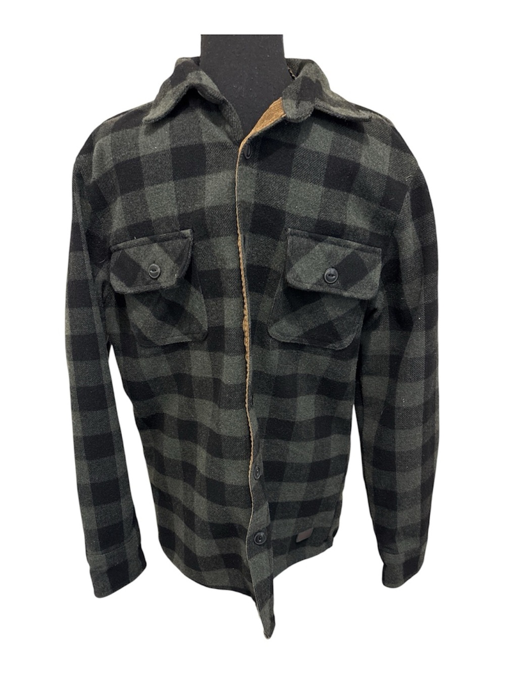 Jachs Black & Dark Green Plaid Lightweight Shirt Jacket